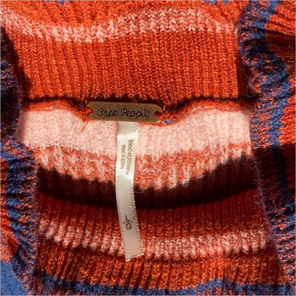 NWT Free People Best Intentions Striped Half Sleeve Sweater Shirt Size L - Picture 7 of 16